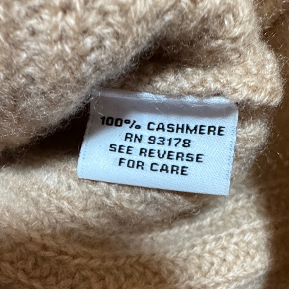 The Cashmere Project Tan Crew Neck Sweater with Black Stitch Accents size Large - Picture 7 of 13